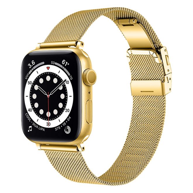 Gold Apple Watch Edelstahl Milanaise Milanaise Armband Sportuhr