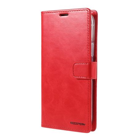 Goospery - iPhone 13 Pro Hülle - Leder Bookcover - Bluemoon Diary Series - rot