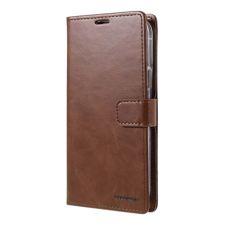 Goospery - iPhone 13 Pro Max Hülle - Leder Bookcover - Bluemoon Diary Series - braun