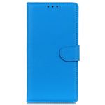 Motorola Moto E20 / E40 Handy Hülle - Litchi Leder Bookcover Series - blau