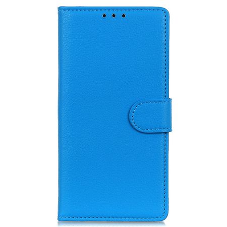 OnePlus 9RT 5G Handy Hülle - Litchi Leder Bookcover Series - blau
