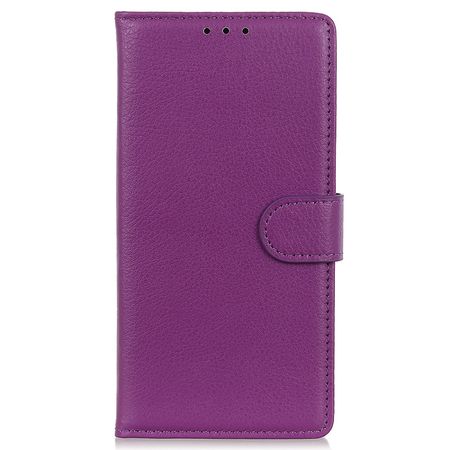 OnePlus 9RT 5G Handy Hülle - Litchi Leder Bookcover Series - purpur