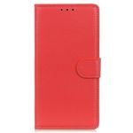 OnePlus 9RT 5G Handy Hülle - Litchi Leder Bookcover Series - rot