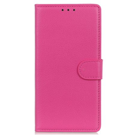 OnePlus 9RT 5G Handy Hülle - Litchi Leder Bookcover Series - rosa