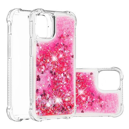 iPhone 13 Pro Max Hülle - Glitter Softcase - rosa