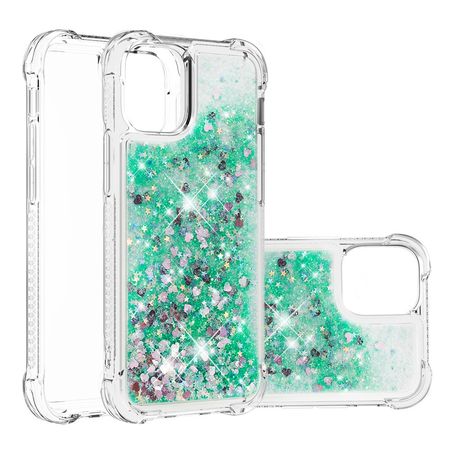 iPhone 13 Hülle - Glitter Softcase - grün