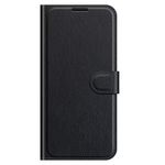 TCL 20 Pro 5G Handy Hülle - Litchi Leder Bookcover Series - schwarz