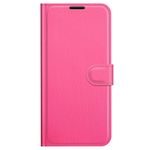 Wiko Power U30 Handy Hülle - Litchi Leder Bookcover Series - rosa