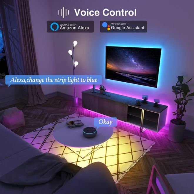 NiteBird WiFi LED Streifen 16 Mio. Farben (5 m), App & Kontrolleinheit Smart Light Strip SL2