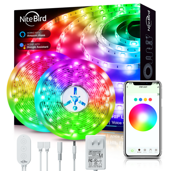 NiteBird WiFi LED Streifen 16 Mio. Farben (2 x 5 m), App