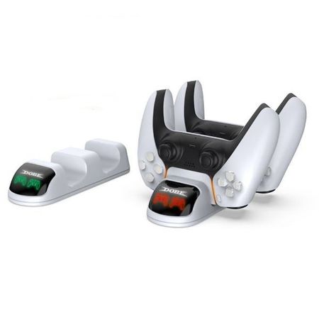 Dobe - Charging Dock für zwei PS5 Controller - USB Typ-C Anschluss - weiss