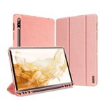 Dux Ducis - Samsung Galaxy Tab S8 / Galaxy Tab S7 Hülle - Leder Smart Flip Case - Domo Series - pink