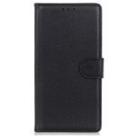 Realme C21Y / Realme C25Y Handy Hülle - Litchi Leder Bookcover Series - schwarz