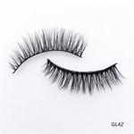 Magnet Wimpern Set (GL42) - Fake Lashes - Set mit 1 Paar Magnet- Wimpern & Eyeliner - Natural Series - schwarz