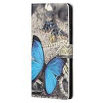 iPhone 13 Pro Max Handy Hülle - Leder Bookcover Image Series - blauer Schmetterling