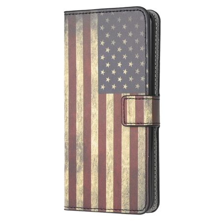 iPhone 13 mini Handy Hülle - Leder Bookcover Image Series - USA Flagge