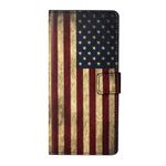 iPhone 13 Handy Hülle - Leder Bookcover Image Series - USA Flagge