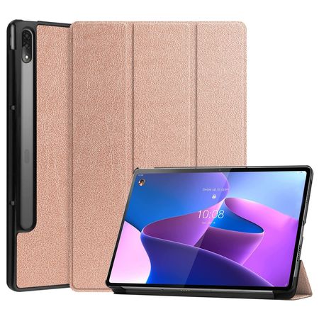 Lenovo Tab P12 Pro Leder Hülle - dreifach faltbar - rosegold