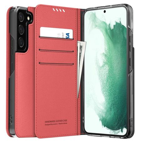 Araree - Samsung Galaxy S22+ Hülle - Case aus Kunstleder - Mustang Diary Series - rot