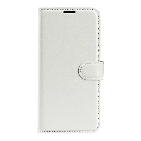 Samsung Galaxy A13 4G Handy Hülle - Litchi Leder Bookcover Series - weiss