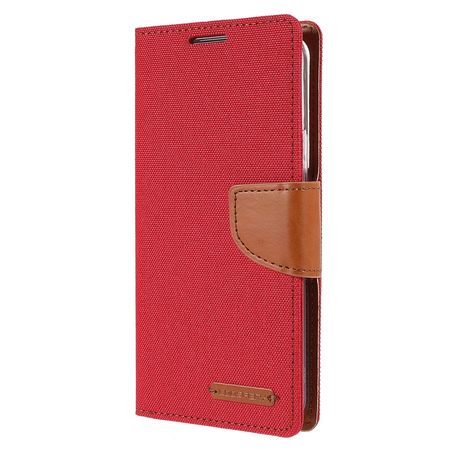 Goospery - Samsung Galaxy S22+ Hülle - Bookcover - Canvas Diary Series - rot