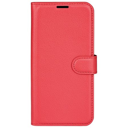 Oppo Find X5 Handy Hülle - Litchi Leder Bookcover Series - rot