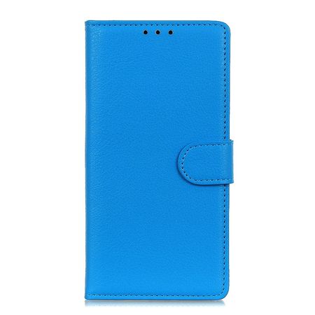 Samsung Galaxy M53 5G Handy Hülle - Litchi Leder Bookcover Series - blau