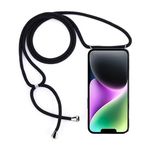 MU Style - iPhone 14 Handykette - Necklace TPU Hülle zum Umhängen - transparent/schwarz