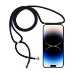 MU Style - iPhone 14 Pro Handykette - Necklace TPU Hülle zum Umhängen - transparent/schwarz