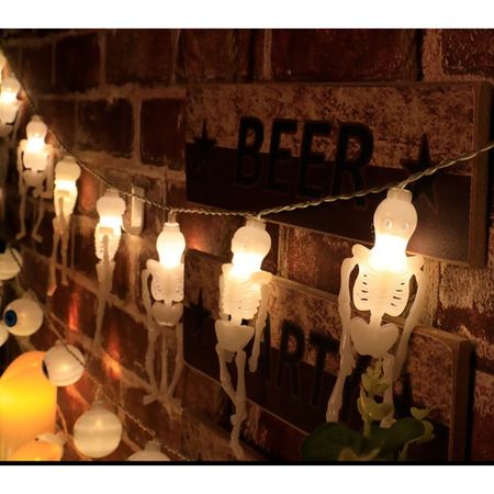 Halloween Lichterkette (1.5m) - Deko Lichter im Skelett Design - Witch Series - Skelett