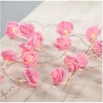 LED Rosen Lichterkette (3m) - 20LEDs - Deko Lichterkette - Batteriebetrieben - Roses Series - rosa