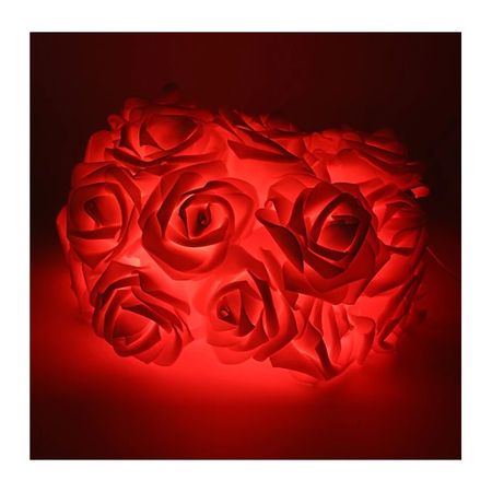 LED Rosen Lichterkette (3m) - 20LEDs - Deko Lichterkette - Batteriebetrieben - Roses Series - rot