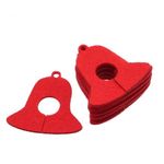 Weihnachtsdeko für Wein- oder Champagnerglas (10er Set) - Deko für Gläser - Felt Series - Rote Glocke