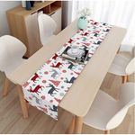 Tischläufer aus Leinen (180x33 cm) - Tischtuch für an Weihnachten - Noel Series - Rentiere 