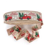 Stoff Geschenkband Weihnachten (200x5 cm) - Deko Band - Ribbon Series - braun