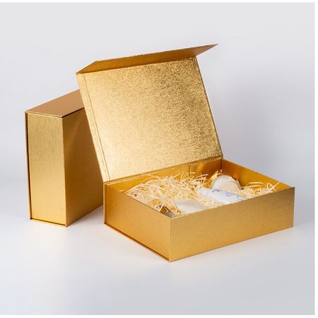 Geschenkbox (23x16x8 cm) - faltbare Geschenkverpackung - Glam Series - Gold