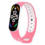 Xiaomi Mi Smart Band 7 Zweifarbiges Silikon Armband - Ersatz Armband - Sport Series - pink/weiss