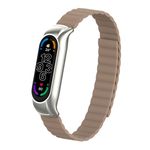 Xiaomi Mi Smart Band 7 Kunstleder Armband & Magnetverschluss - Ripped Series - beige