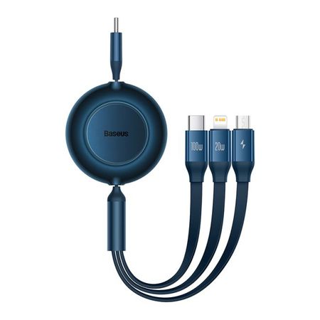 Baseus - 3in1 Lade- und Datenkabel (1.1m) - Lightning, MicroUSB und USB-C - Bright Mirror 2 Series - blau