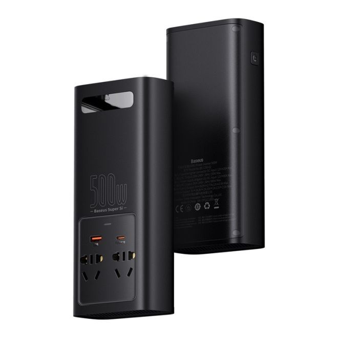 Baseus - Powerbank und KFZ-Starthilfe (500W/220V) - USB / USB-C / AC  Steckdose - Super Si Series - schwarz