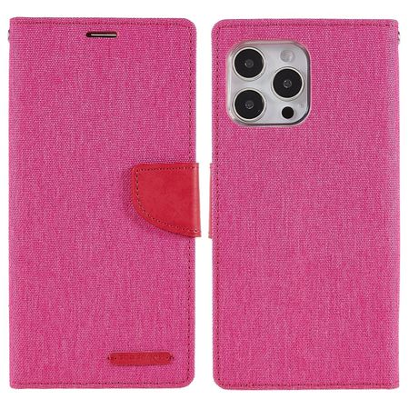 Goospery - iPhone 14 Pro Max Hülle - Bookcover - Canvas Diary Series - pink