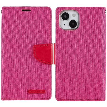 Goospery - iPhone 14 Hülle - Bookcover - Canvas Diary Series - pink
