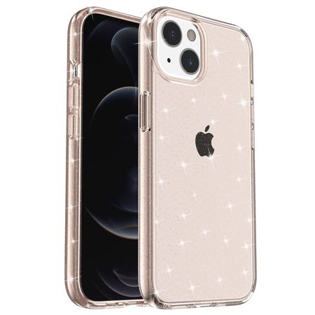 iPhone 14 Plus Hülle - Hybrid Hardcase mit TPU Rand - Glittery Powder Soft TPU Series - gold