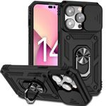 iPhone 14 Pro Handy Hülle - Robustes Hardcase mit Kickstand - Kickstand Slide Cam Series - schwarz