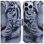 iPhone 14 Pro Handy Hülle - Leder Bookcover Image Series - Tiger