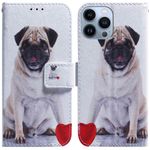 iPhone 14 Pro Handy Hülle - Leder Bookcover Image Series - Hund und Herz