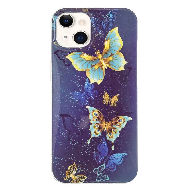 iPhone 14 Plus Handyhülle - Leuchtendes Case - Softcase Image Plastik Series - Schmetterlinge