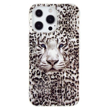 iPhone 14 Pro Max Handyhülle - Leuchtendes Case - Softcase Image Plastik Series - Leopardenmuster & Tiger