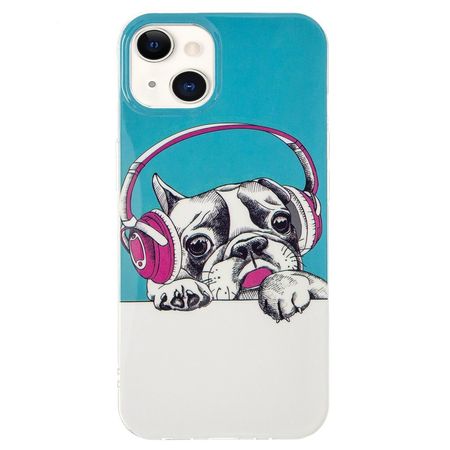 iPhone 14 Handyhülle - Leuchtendes Case - Softcase Image Plastik Series - Hund mit Headset