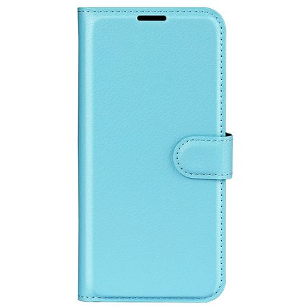 Samsung Galaxy S23 Ultra Handy Hülle - Litchi Leder Bookcover Series - blau